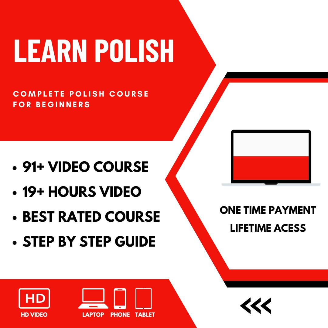 Learn Polish 91+ Video Lessons, 19+ Hours, Just $9!