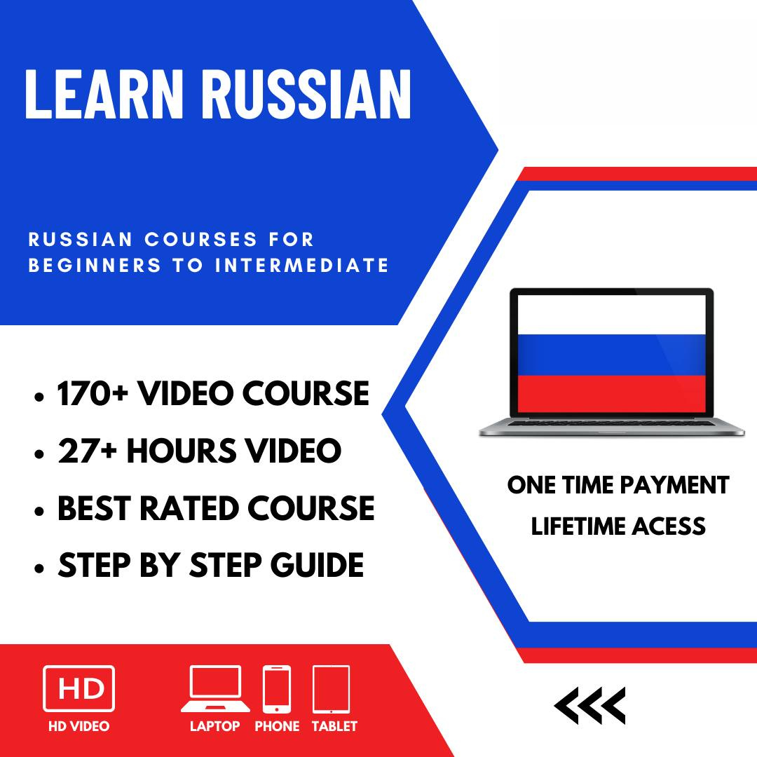 Learn Russian 170+ Video Lessons, 27+ Hours, Just $9!