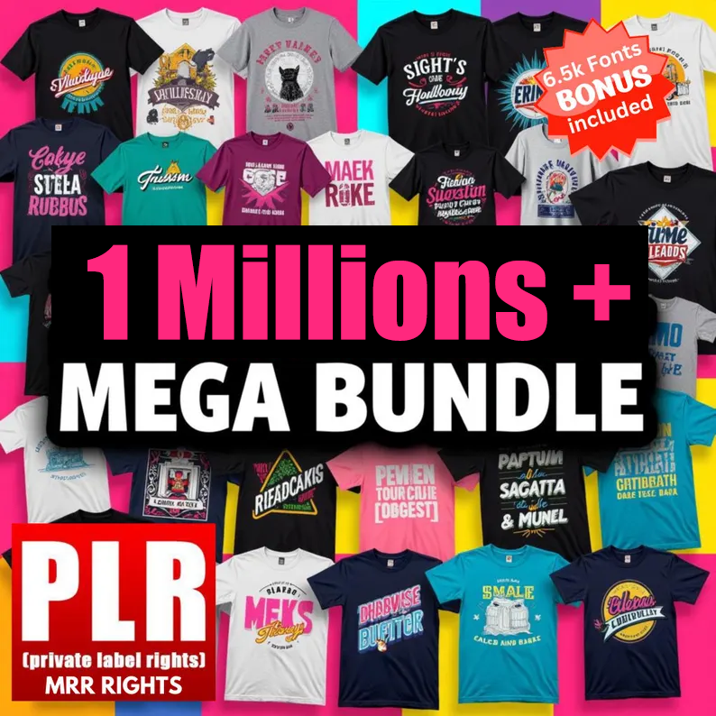 1,000,000+ T-Shirt Design MEGA BUNDLE Ready to Resell & Make Profit!
