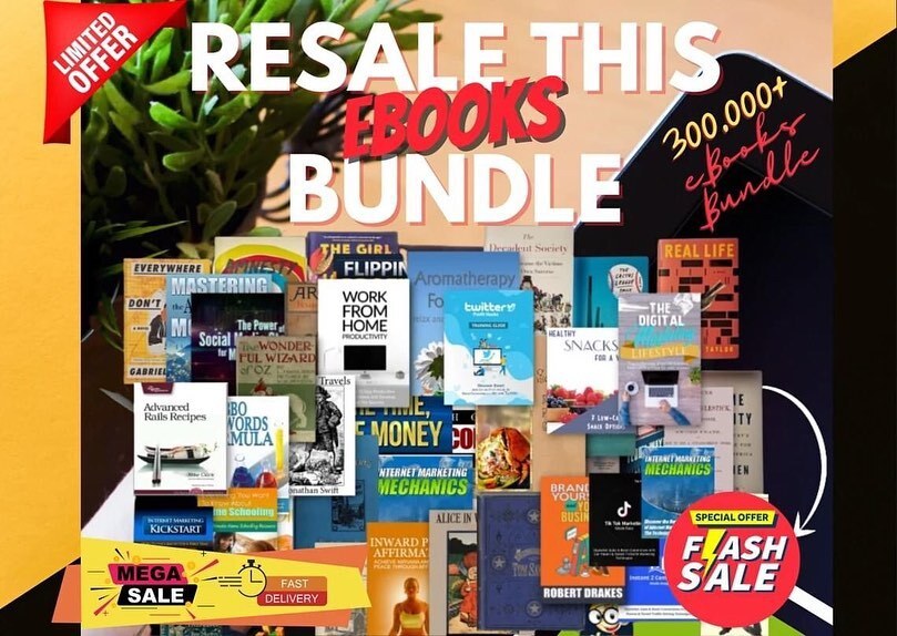 300,000+ eBook MEGA BUNDLE Resell & Earn!